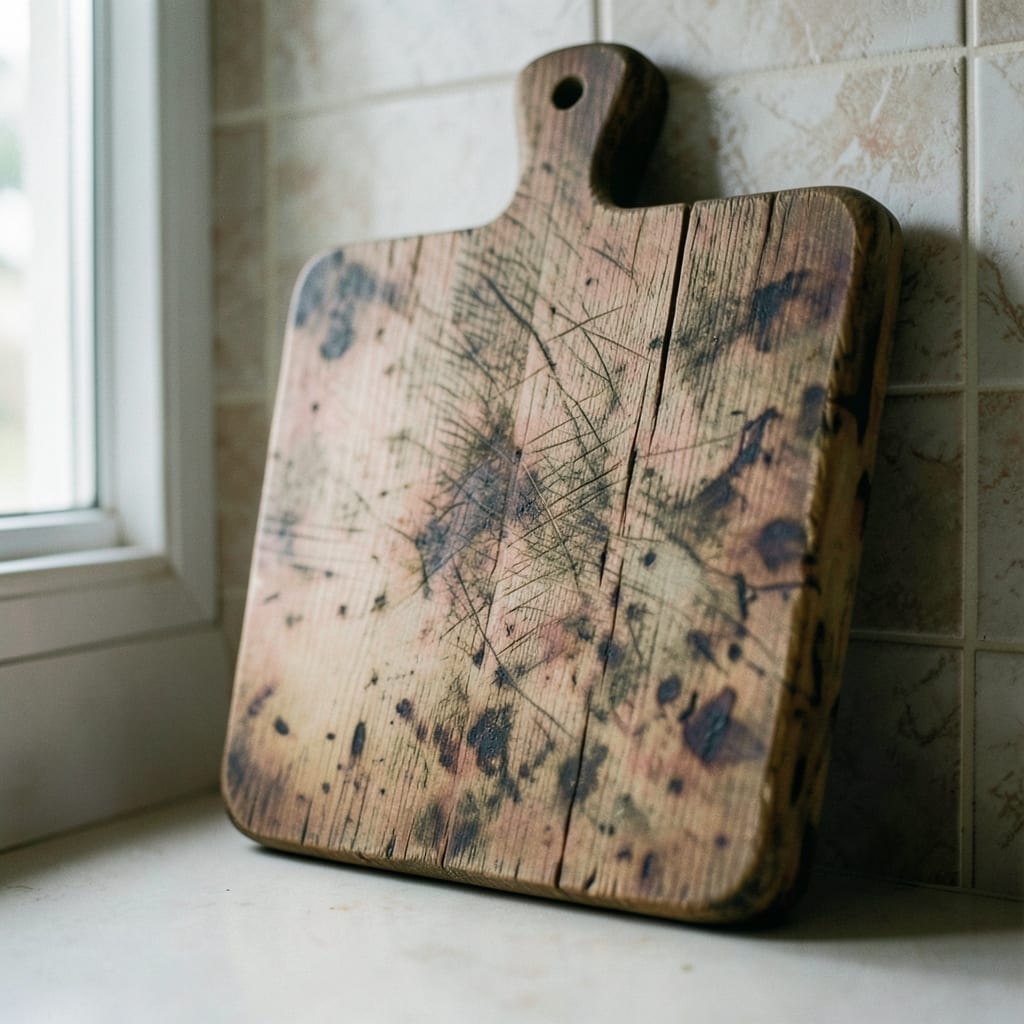 The wooden cutting board