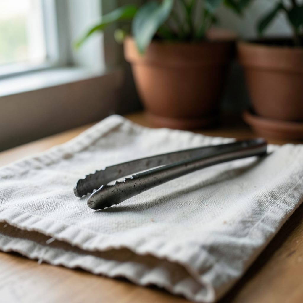 The metal tongs